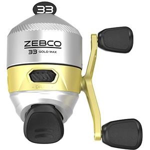 Zebco 33 MAX Gold Spincast vismolen, 2+1 lagers met een soepele en krachtige 2,6:1 overbrengingsverhouding en direct anti-achteruit, lichtgewicht grafiet frame en een microfine wijzerplaat-verstelbare