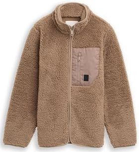 Tom Tailor - Sweatshirt - Taupe grey - Met Ritszak - Staande Kraag