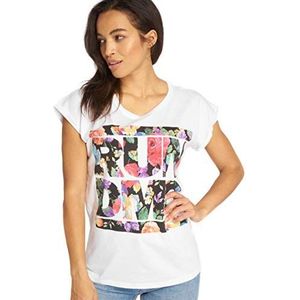 Mister Tee Dames Dames Run Dmc Floral Tee T-shirts, wit, XL