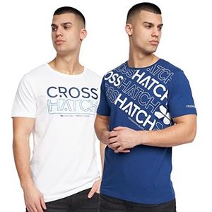 Crosshatch - Heren Casual Multipack T-shirts met korte mouwen, Morland/Navy-wit, S