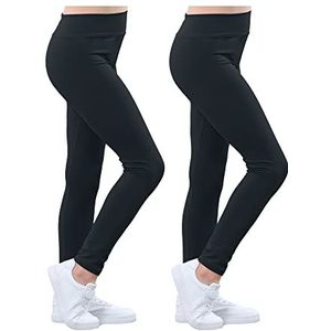 Adorel Meisjes Sport Legging Lange Broeken Yoga 2-Pack Zwart 128 EU (Fabrikant Maat 130)