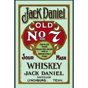 empireposter Jack Daniels Whiskey Retro - bedrukte spiegel met kunststof frame in houtlook, cult-spiegel - grootte 20x30 cm