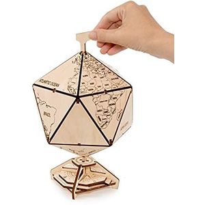 EWA Eco-Wood-Art - 3D-houten puzzel voor jongeren en volwassenen - Icosahedraler wereldbol - DIY-bouwset, zelfmontage, geen lijm nodig - 97 stuks