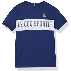 Le Coq Sportif Bat Tee SS Nr. 1 Opt T-shirt, Blue Depth/New Optical White, uniseks kinderen van 10 jaar, Blue Depth/New Optical White, 10 Jaar