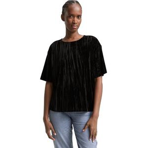 TOM TAILOR Denim T-shirt voor dames, 14482 - Deep Black, XL