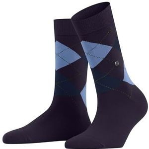 Burlington - Queen W - Sokken - Rood Wineberry - 1 Paar - Katoen Gedessineerd