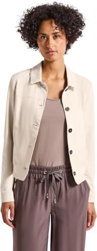 Street One Dames Lichtgewicht velours overhemd in Beige, in size: 38