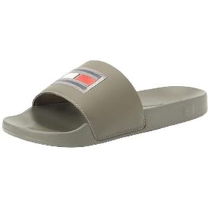 Tommy Hilfiger Heren Vlag Hilfiger Pool Slide (FM0FM05232), Grijs (Shady Stone), 11 UK, Grijze schaduwrijke steen, 46 EU