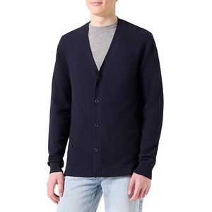 Replay Heren Regular fit gebreid vest van katoen met knoopsluiting, 782 Stone Blue, S