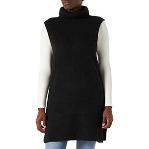 PIECES Dames Pcellen Rollneck Long Knit Vest Noos Bc, zwart, S