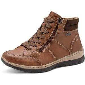Jana Dames Lace Boot Flat TEX + Veganistische modelaarzen, cognac, 36 EU, cognac, 36 EU