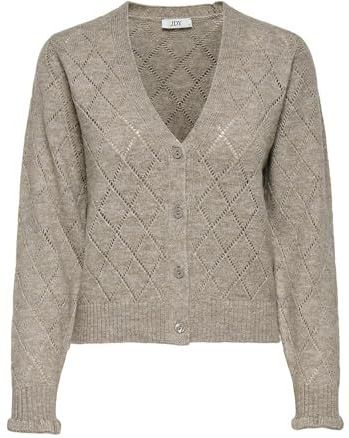 Jdy letty L/S V-hals Struc Cardi KNT Noos, grijsbeige, XS
