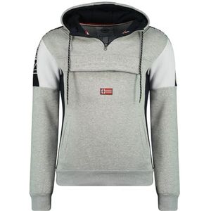 Geographical Norway Fago Heren hoodie kangoeroezak sweatshirt logo pullover capuchon warme lange mouwen heren lente zomer herfst winter (lichtgrijs S), Lichtgrijs, S