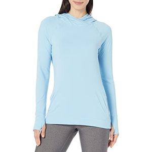 Amazon Essentials Women's Geborstelde Tech Stretch Popover capuchontrui (verkrijgbaar in grote maten), Poederblauw, XL Grote maten