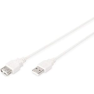 DIGITUS USB 2.0 verlengkabel - 1,8 m - USB A (St) naar USB A (Bu) - 480 Mbit/s - verbindingskabel, USB-kabel - beige