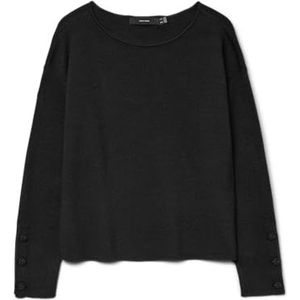 VERO MODA Vmgold Ls Boatneck Pullover, zwart, L