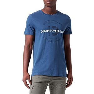 TOM TAILOR Denim Uomini T-shirt met print 1034729, 10318 - Dark Duck Blue, M