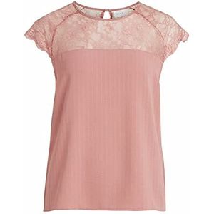 Vila Dames Vilovie Capsleeve Lace Top T-Shirt, roze, 38
