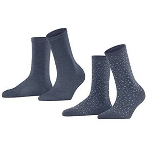 ESPRIT Dames Sokken Playful Dot 2-Pack W SO Katoen Dun gedessineerd Multipack 2 Paar, Blauw (Light Denim 6660), 35-38