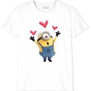 Minion Monsters T-shirt voor jongens, Wit, 10 Jaar