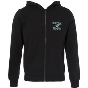 Emporio Armani Heren Zipped Iconic Terry Sweatshirt, zwart, S