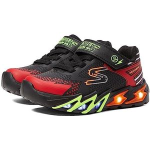 Skechers Flex-Glow Bolt, sportschoenen voor kinderen, Zwart/Rood, 34 EU