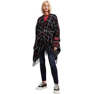 Desigual Dames Poncho PICTURAES Parijs, Zwart, One Size, zwart, One Size