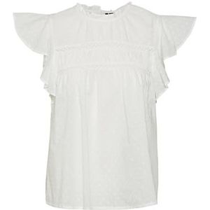 VERO MODA VMTRINE SL Lace Top WVN, wit (snow white), M