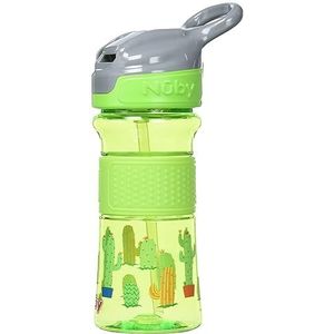 Nuby - Flip-It Beker met zachte tuit uit Tritan™ - Drinkfles voor kinderen - Sportbeker met flip-it systeem - 360ml - Groen - 3+ jaar