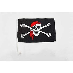 Piraat autovlag rode sjaal 45x30cm - Autovlag kaper met bandana 30 x 45 cm - AZ VLAG