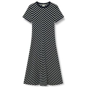 Tommy Hilfiger - Midi-jurk - Katoen - Ronde Hals - Korte Mouwen - Gestikt Logo