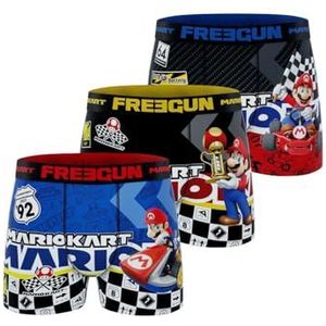 FREEGUN Mario Kart-boxershorts voor kinderen, jongens, Mario, zacht en comfortabel (3 stuks), 6, 14-16 Jaar
