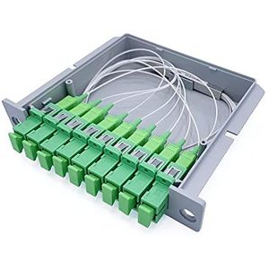 Elfcam® - Glasvezelscheider (Splitter) type DIN rail, Single-mode PLC glasvezel splitter van SC/APC (1X16)
