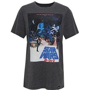 Recovered Heren T-Shirt Star Wars International Poster - Shirt in lichtgrijs in maat S - XXL, lichtgrijs, S