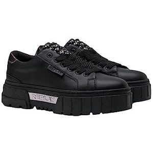 Replay Disco Vanity 3 Sneakers voor dames, 003 zwart, 39 EU, 003 Black, 39 EU