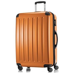 HAUPTSTADTKOFFER - Alex - harde koffer met 4 dubbele wielen, trolleykoffer, uitbreidbare reiskoffer, TSA, 75 cm, 119 liter, oranje