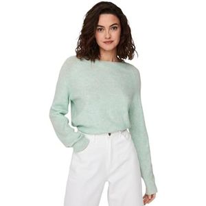 ONLY Vrouwelijke gebreide trui, eenkleurig, Mist Green/Detail:MELANGE, XL