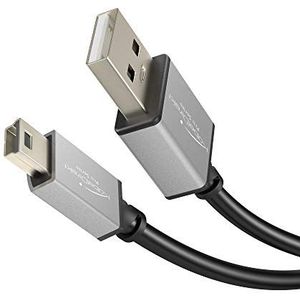 KabelDirekt - Mini USB 2.0 kabel - 1 m - (High Speed oplaadkabel en datakabel, geschikt voor harde schijven, digitale camera’s, navigatietoestellen, zwart/space grey) - PRO Series