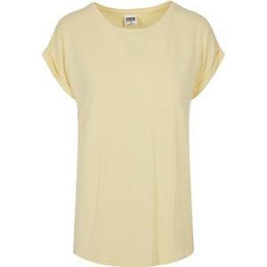 Urban Classics Dames T-shirt Ladies Modal Extended Shoulder Tee, lang gesneden T-shirt, verkrijgbaar in vele kleurvarianten, maten XS-5XL, Softyellow, 4XL