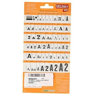 APLI DD21F - Zwart overdraagbare letters en cijfers 2,5 mm 731 tekens,Een maat,Wit