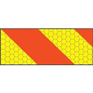 Caledonia borden 56346 Ece70 Voertuigmarkeringsplaat, Rechterhand Horizontale Chevron, 300 mm X 140 mm