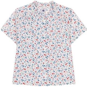 Petit Bateau Blouse met korte mouwen voor meisjes, wit/multico, 8 Jaren