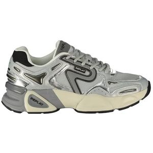 Replay Destiny W Mix Sneakers voor dames, 050 zilver, 37 EU, 050 Silver, 37 EU