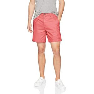 Amazon Essentials Slim-Fit 7"" korte casual, gewassen rood, W32