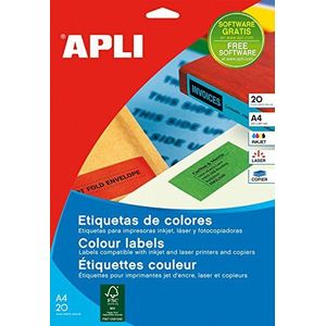 APLI 12992 - Permanente blauwe etiketten 105,0 x 148,0 mm 20 vellen