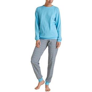CALIDA Dames Spring Nights Pyjamaset, Blue Topaz, 44/46