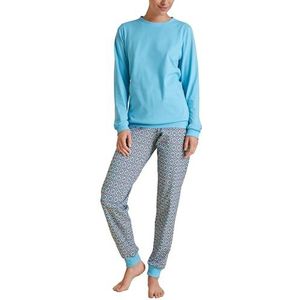 CALIDA Spring Nights pyjama met manchetten Blue Topaz, 1 stuk, maat 52-54, Blue Topaz, 52/54