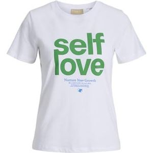 JACK & JONES Jxmimi RLX Ss Print Tee JRS, wit (bright white), XS