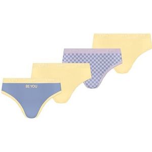 DIM - Pocket Coton - Slips - Blauw en Geel - Katoen - Set van 4