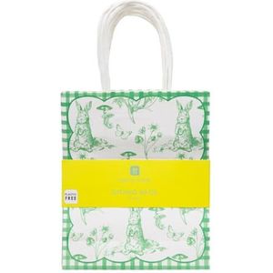 Talking Tables Papieren paascadeau Toile du Jouy Print traktatiezakjes voor eierjacht verjaardagen, vieringen, feestartikelen, schattig konijnontwerp 8 stuks, groen